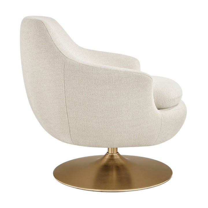 Quimby Chenille Swivel Chair — Ivory — product view 3