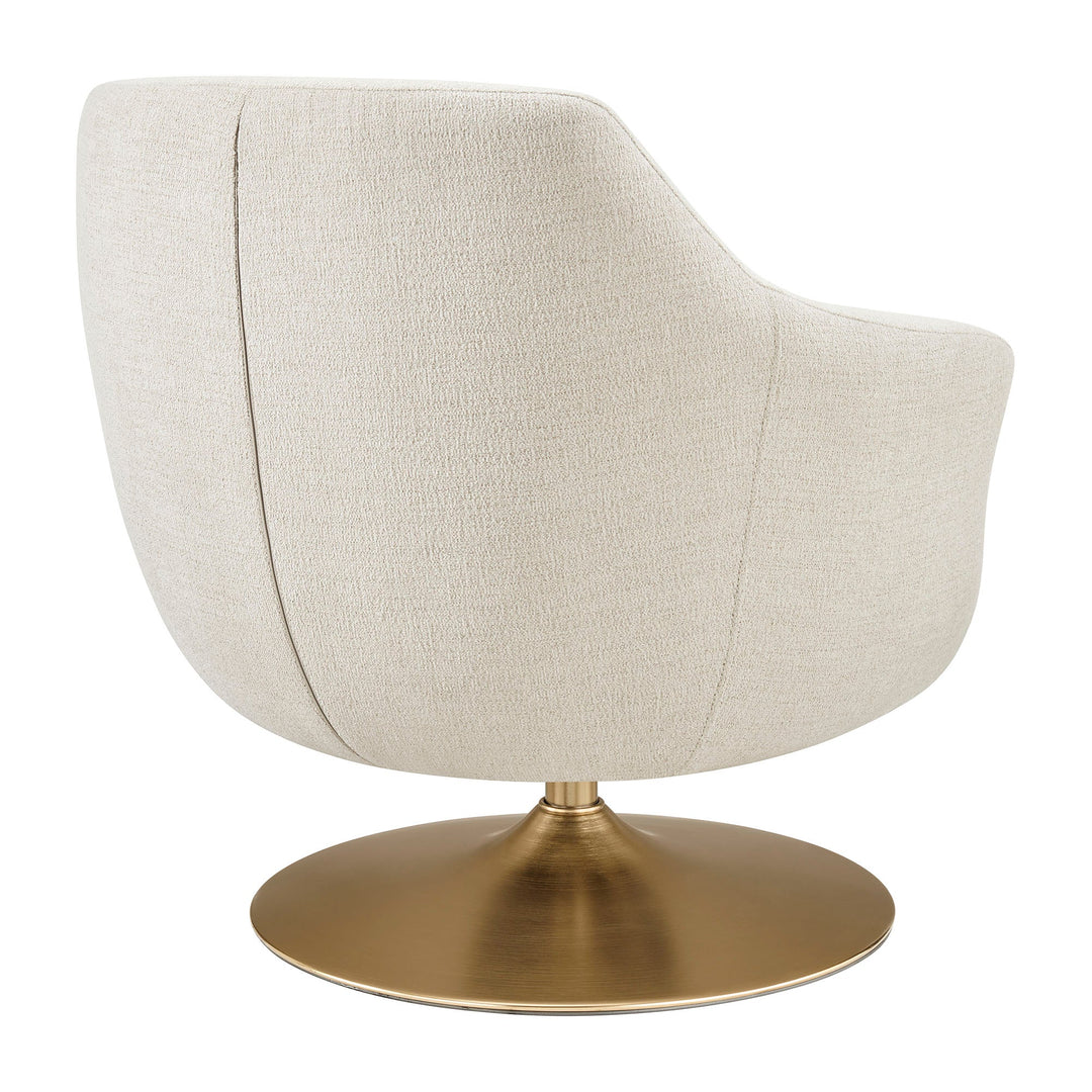 Quimby Chenille Swivel Chair — Ivory — product view 4