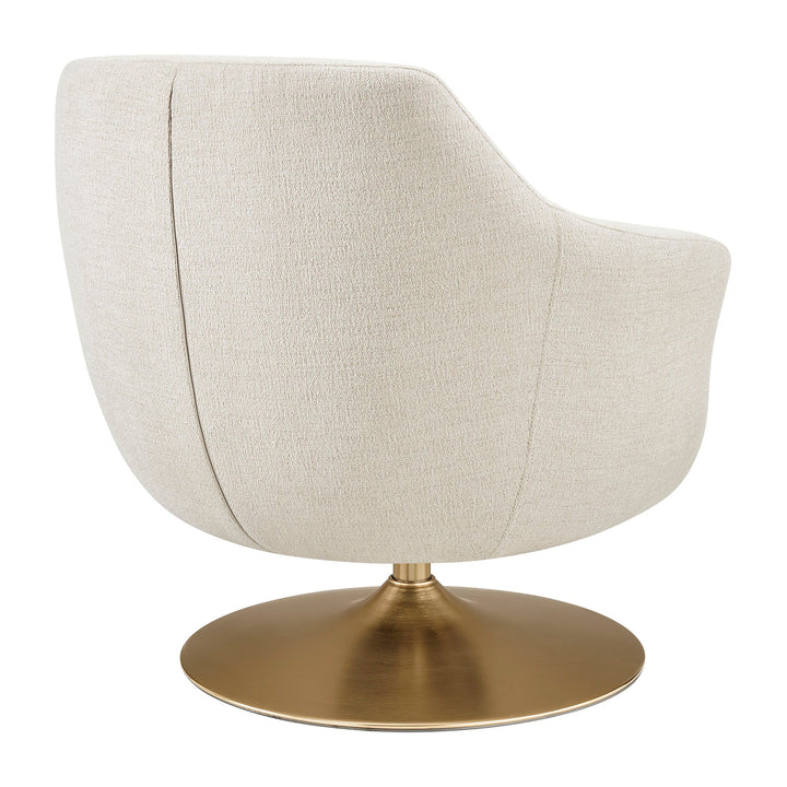 Quimby Chenille Swivel Chair — Ivory — product view 4