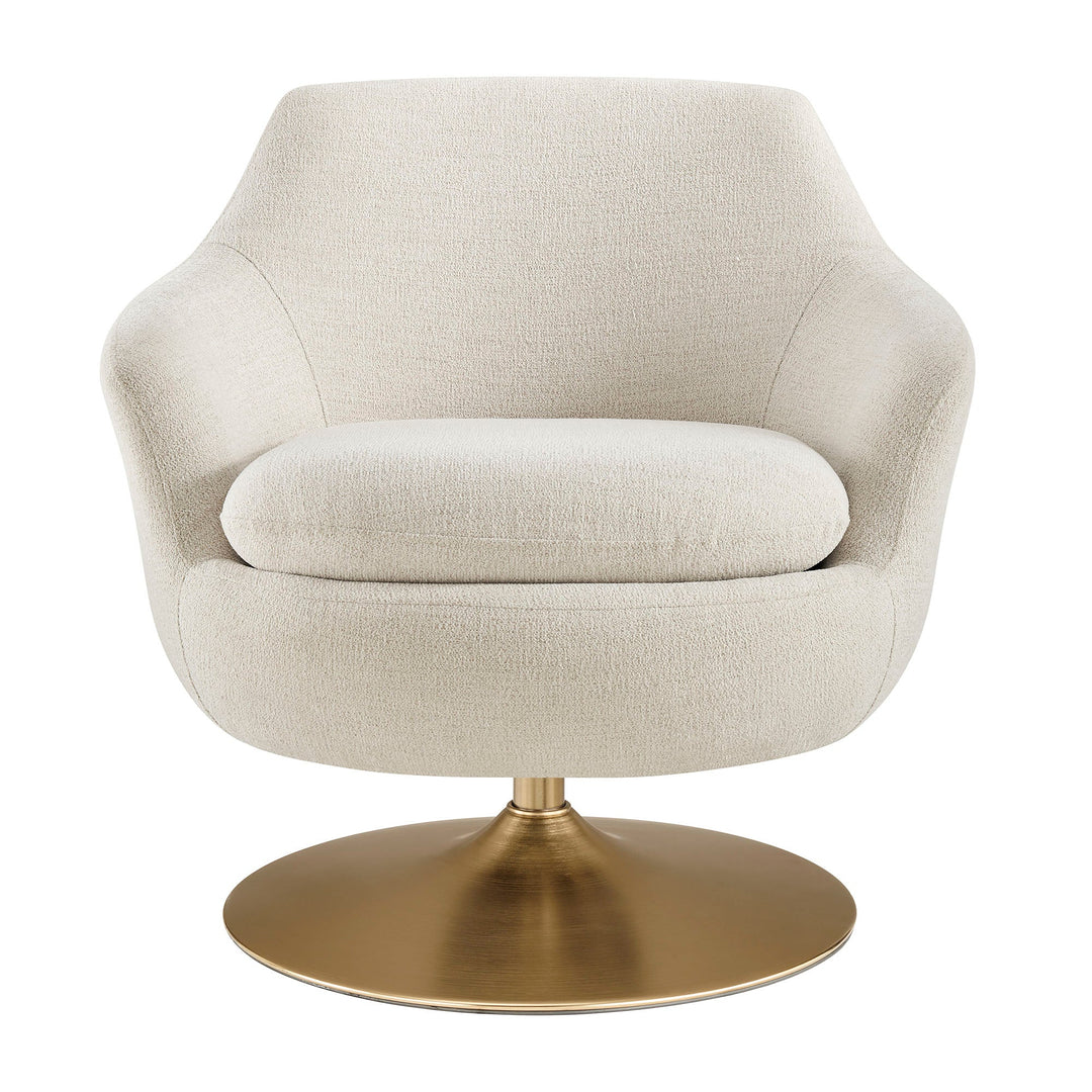 Quimby Chenille Swivel Chair — Ivory — product view 5