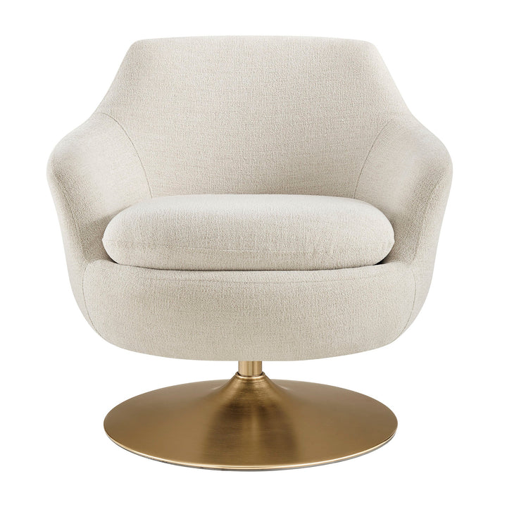 Quimby Chenille Swivel Chair — Ivory — product view 5