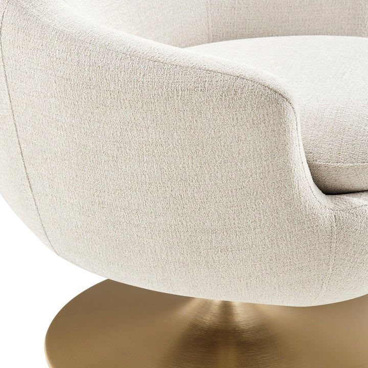 Quimby Chenille Swivel Chair — Ivory — product view 6