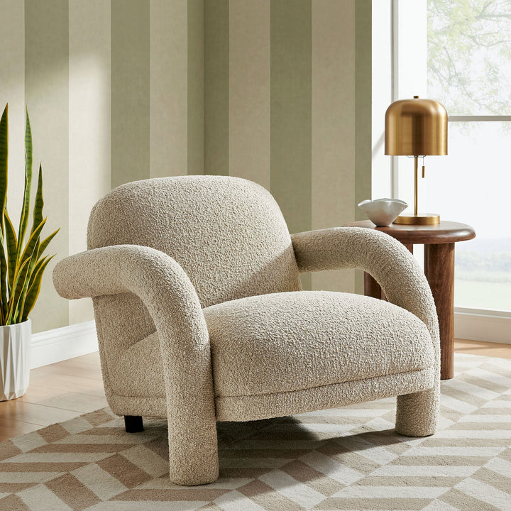Ferris Woven Lounge Chair — Linen — room setting