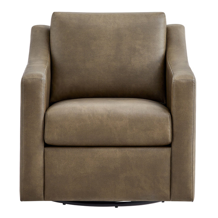 Liora Vegan Leather Swivel Chair — Mushroom — product view 5