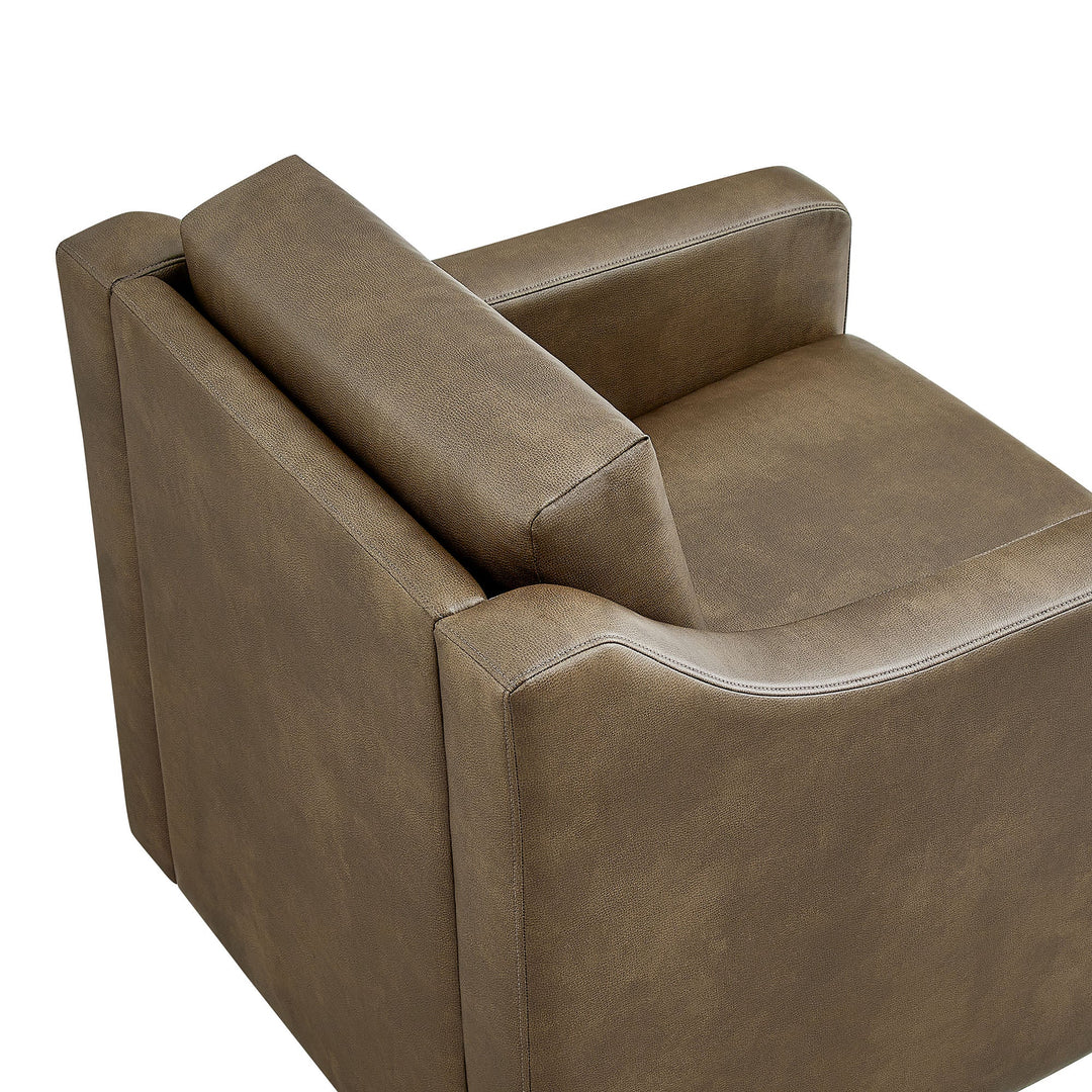 Liora Vegan Leather Swivel Chair — Mushroom — product view 6