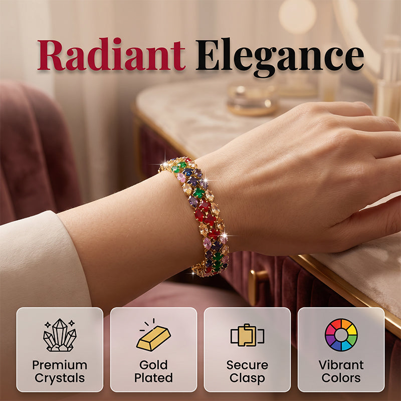 Multicolor Tennis-Style Bracelet — additional details and use