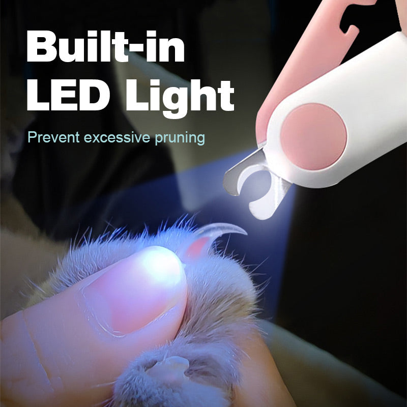 Pet Nail Clippers with LED Light — additional details and use