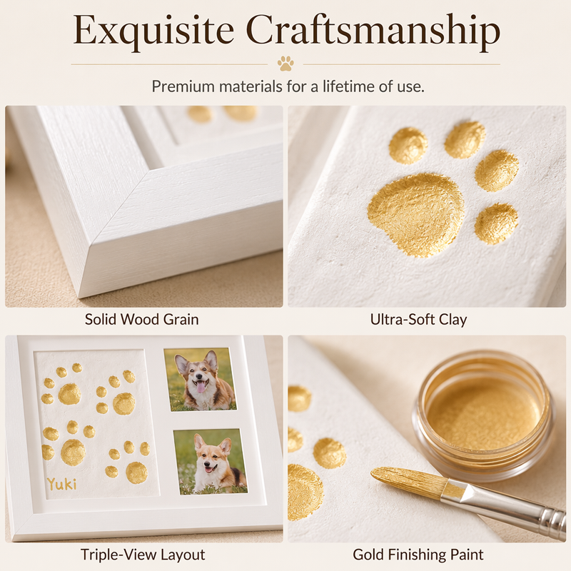 Pet Paw Print Keepsake Frame — additional details and use