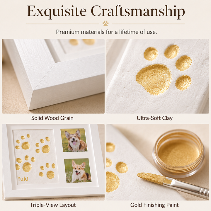 Pet Paw Print Keepsake Frame — additional details and use