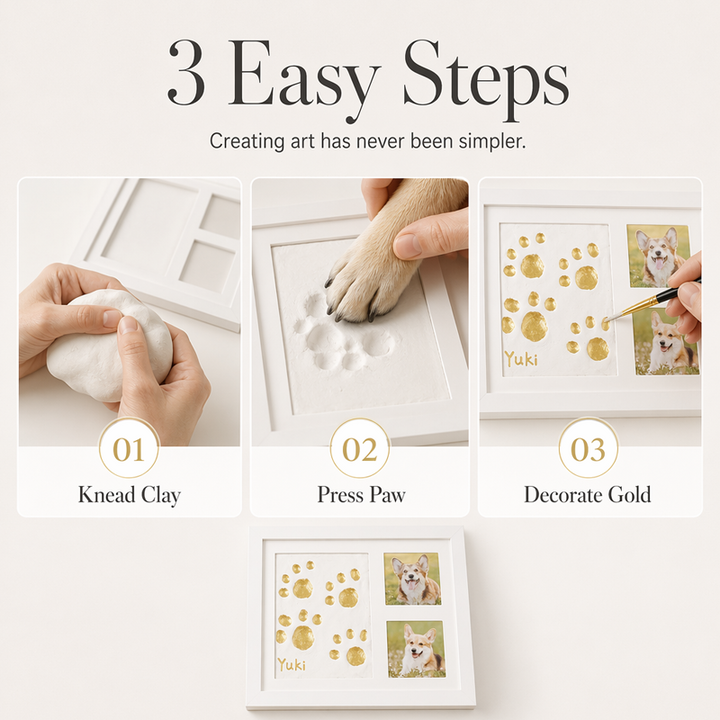 Pet Paw Print Keepsake Frame — additional details and use