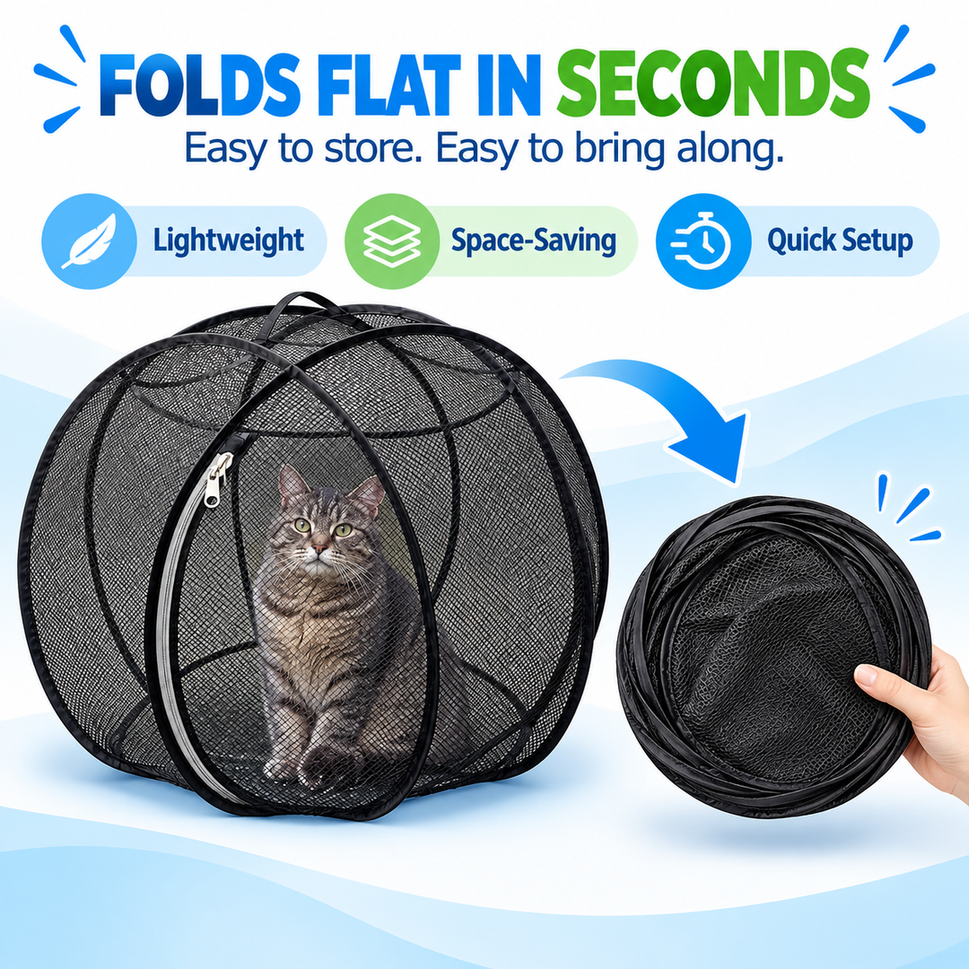 Pop-Up Mesh Pet Playpen — additional details and use