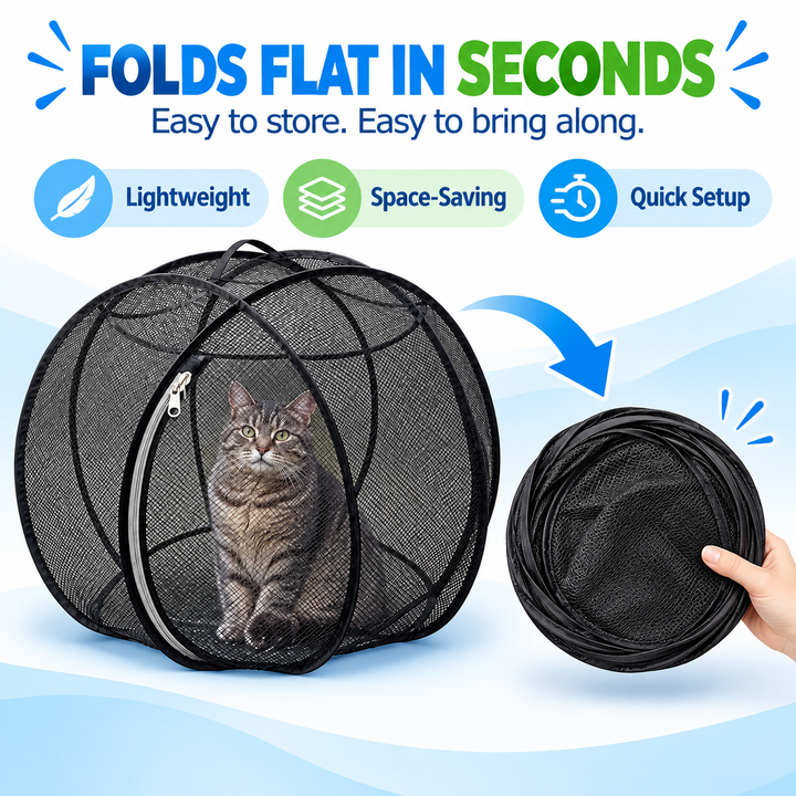 Pop-Up Mesh Pet Playpen — additional details and use
