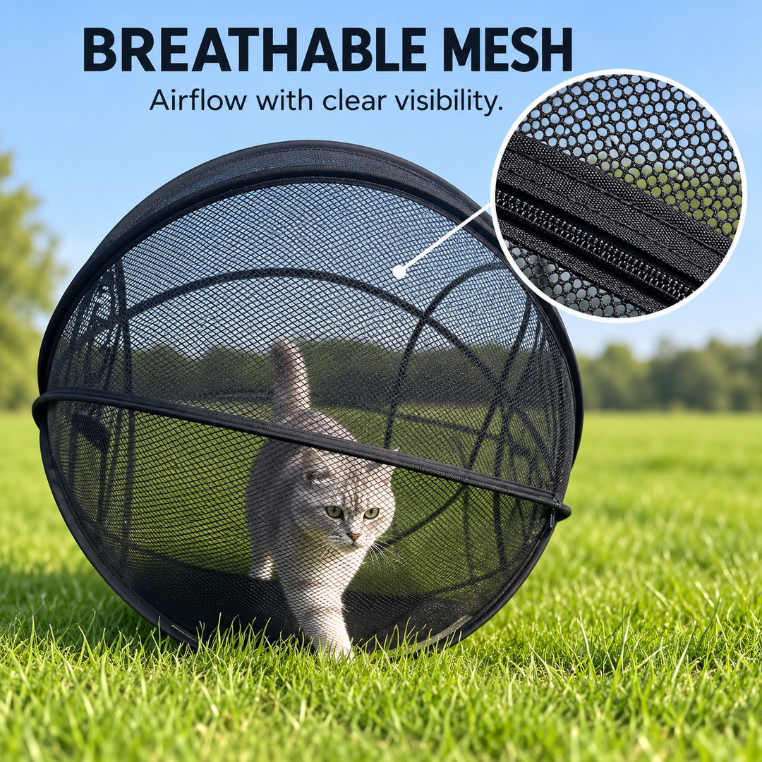 Pop-Up Mesh Pet Playpen — additional details and use