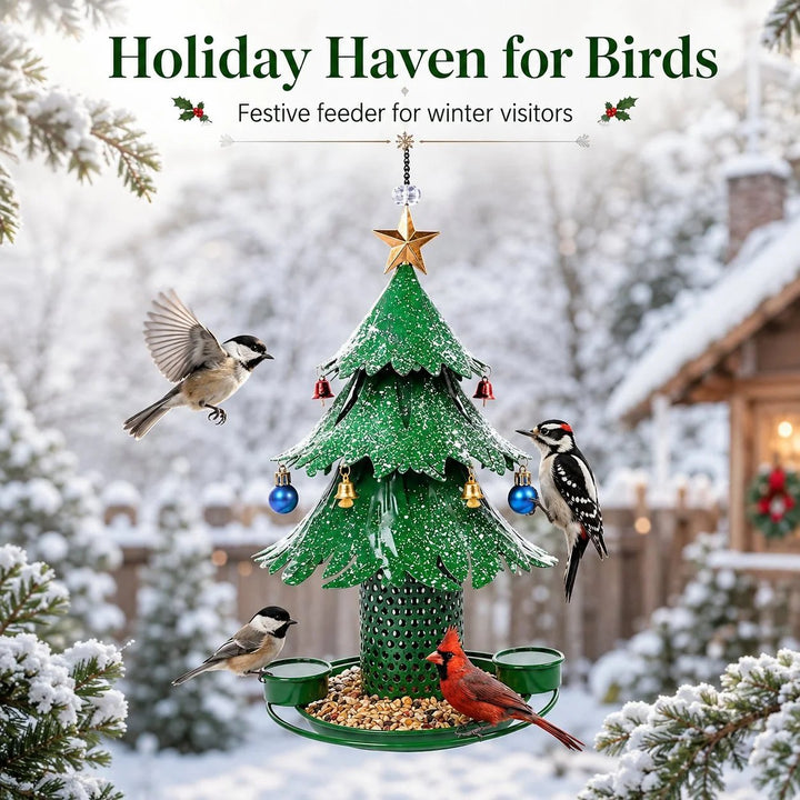 Christmas Tree Bird Feeder — detail view