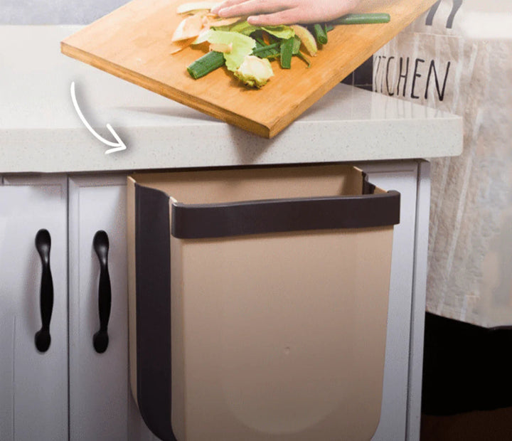 Foldable Wall-Mounted Waste Bin — detail view