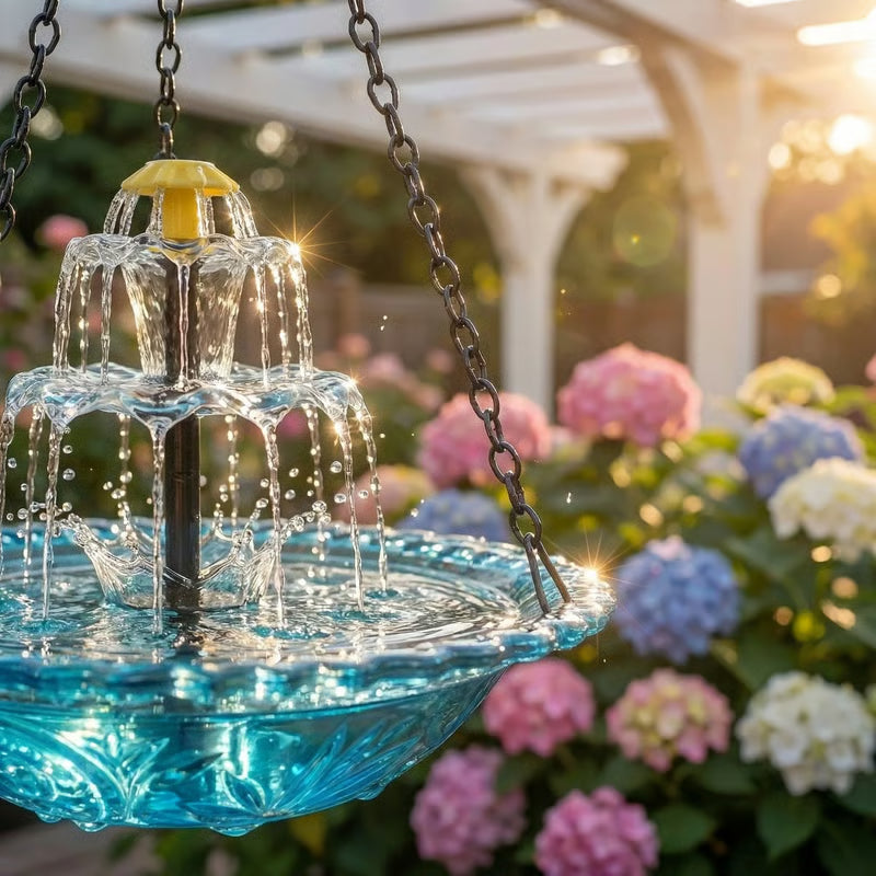 Hanging Solar Bird Bath Fountain — product view