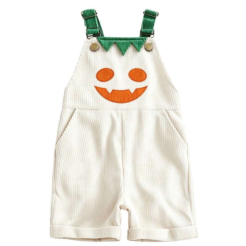Kids Pumpkin Corduroy Overalls — additional product view