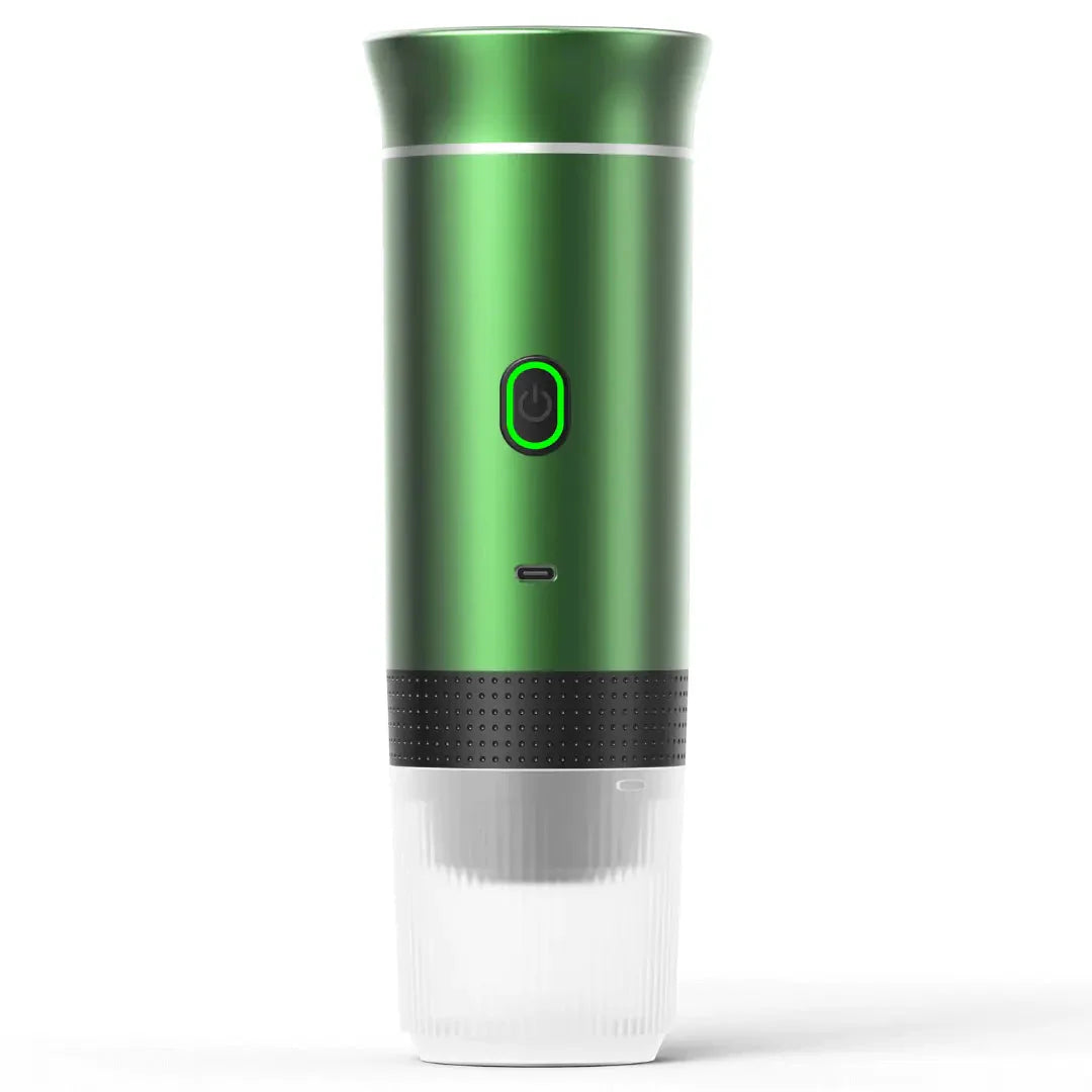 Portable Espresso Maker — metallic green finish