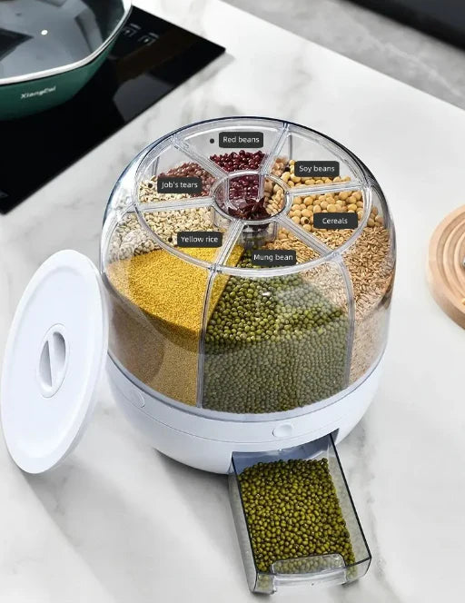 Rotating Grain Storage Dispenser — detail view