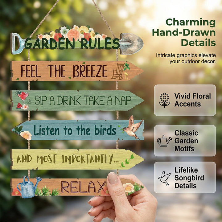 Rustic Garden Hanging Sign — additional product view
