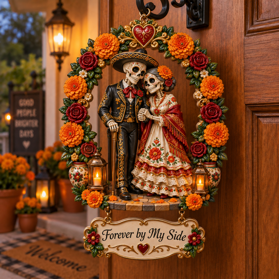 Skeleton Couple Hanging Keepsakes — detail view