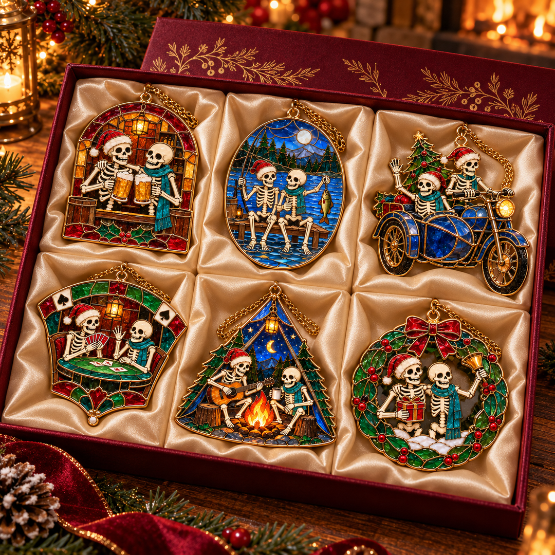 Skeleton Friend Ornament Set — detail view