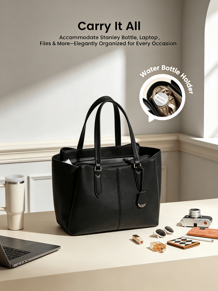 Three-Compartment Laptop Tote — detail view