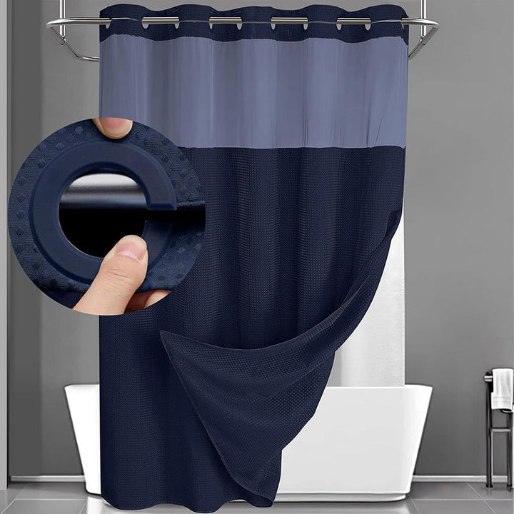 Waffle Texture Shower Curtain — detail view