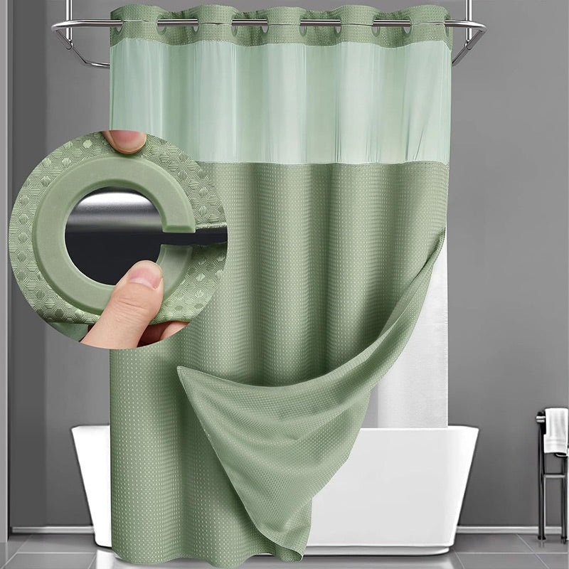 Waffle Texture Shower Curtain — additional product view