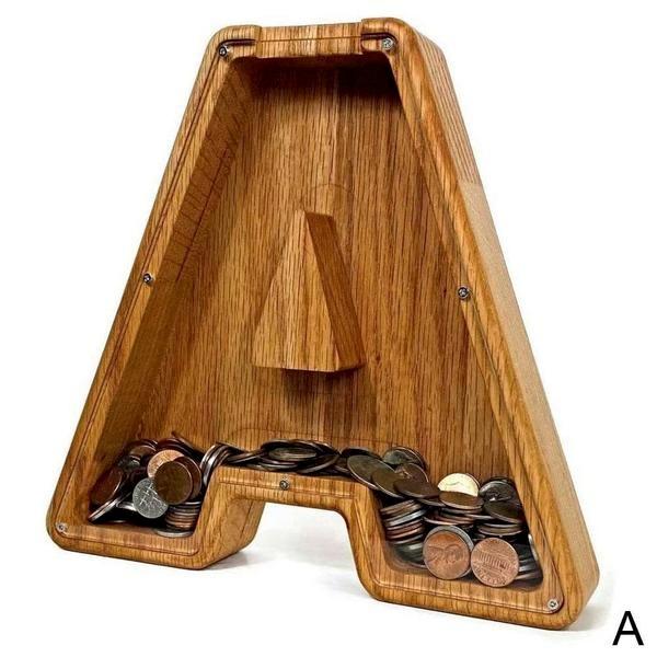 Wooden Letter Coin Bank — product view