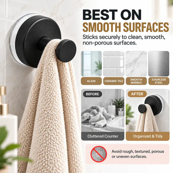 Removable Suction Hook Pair — additional details and use