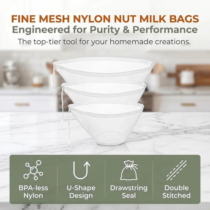Reusable Nut Milk Straining Bags — product photo
