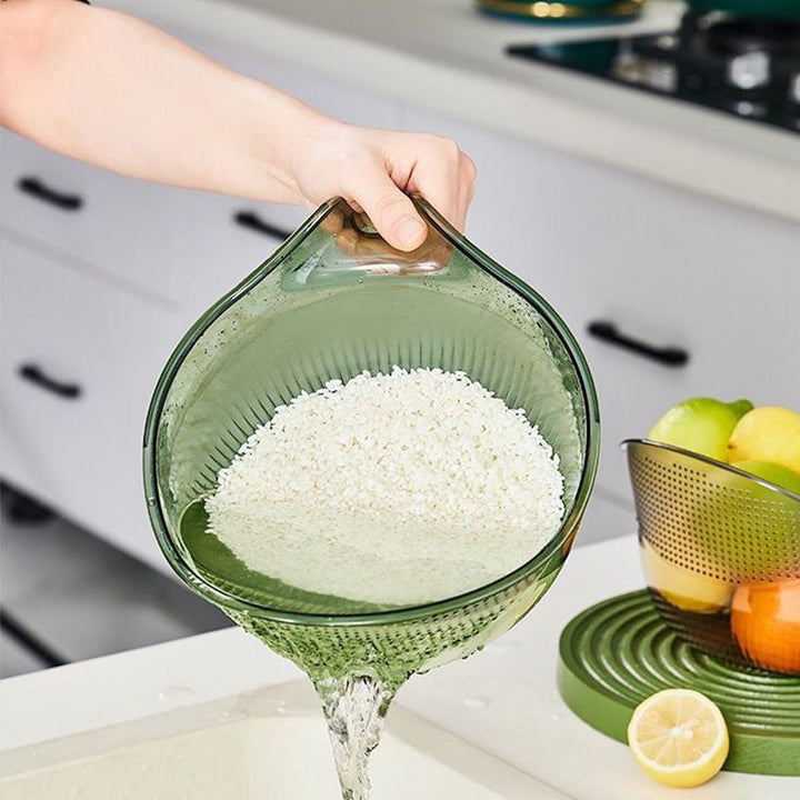 Rice Washing Bowl & Strainer — product photo
