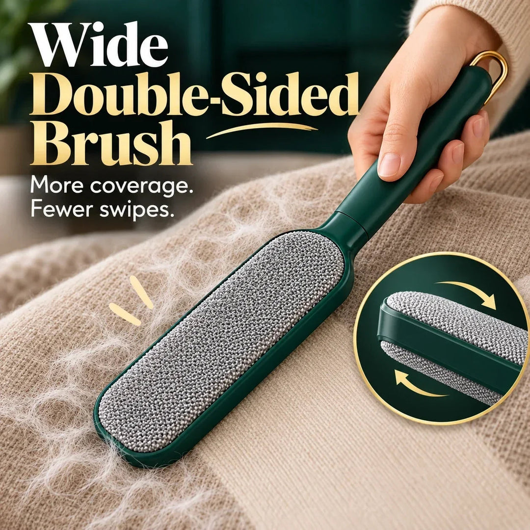 Self-Cleaning Fabric Hair Brush — additional details and use