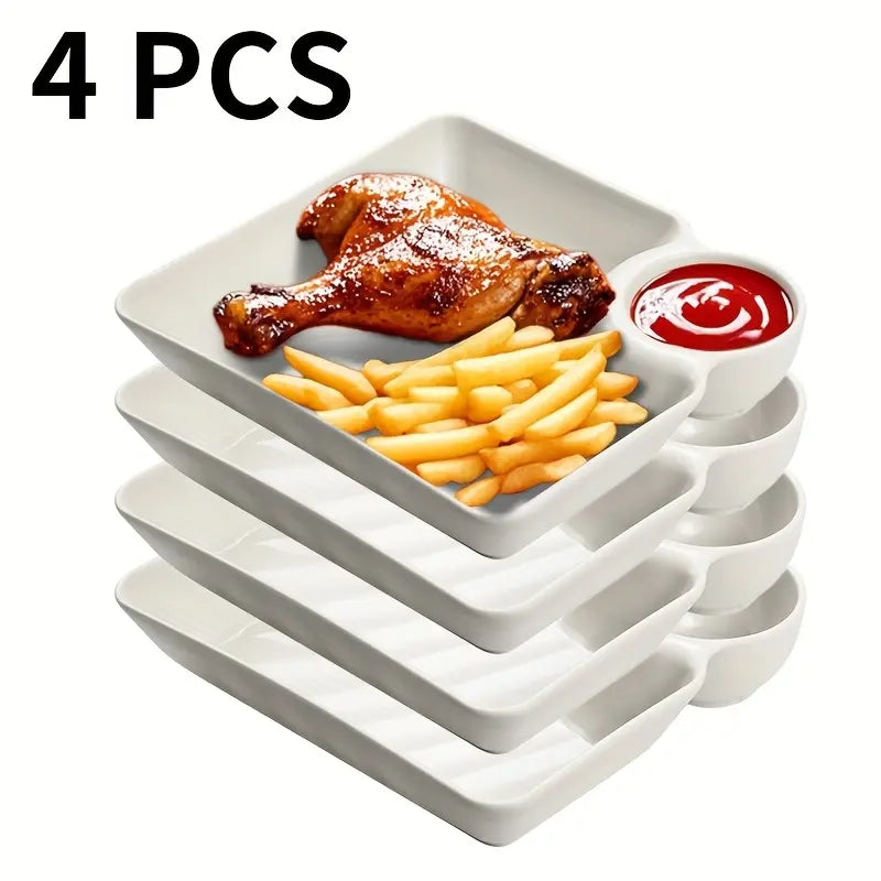 Snack Plates with Dip Bowls — product photo