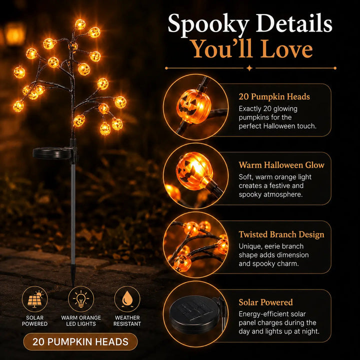 Solar Pumpkin Stake Lights — additional product view