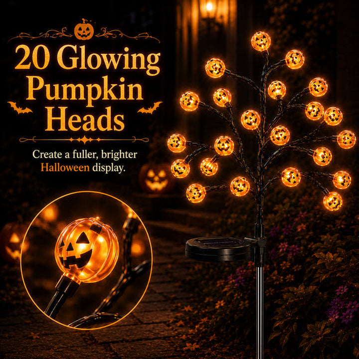 Solar Pumpkin Stake Lights — product photo