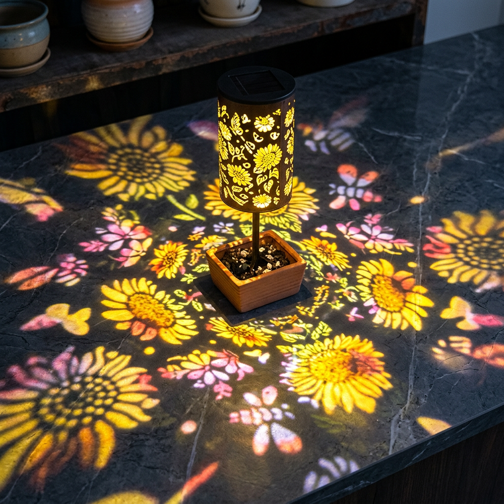 Solar Sunflower Lantern — additional details and use