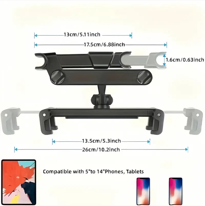 Telescopic Car Tablet Holder — additional details and use