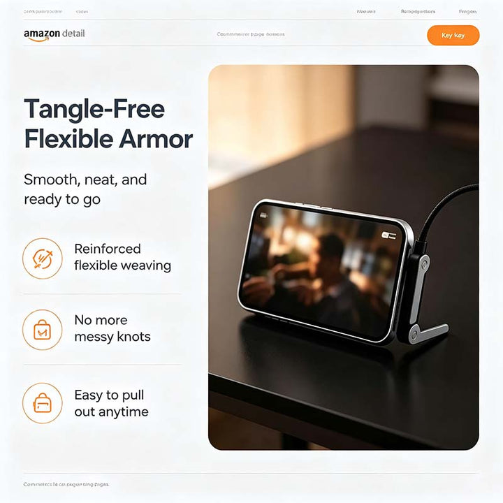 USB-C Cable with Folding Stand — additional details and use