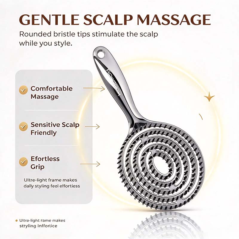 Vented Round Hair Brush — additional details and use