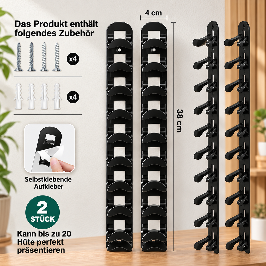 Wall-Mounted Cap Organizer — additional details and use