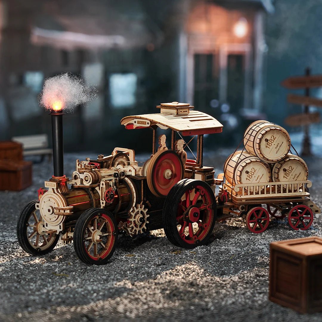 Wooden Steam Engine Building Kit — product photo
