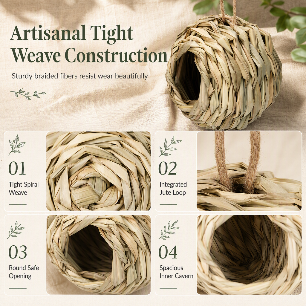 Woven Bird Nest Shelter — additional details and use