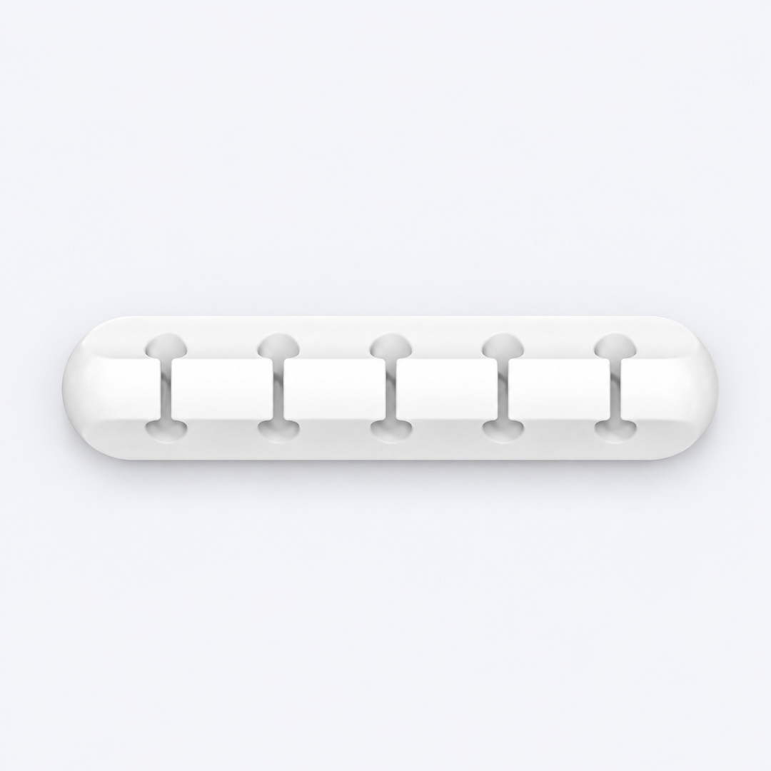 Dailyandmore — white five-slot silicone cable organizer