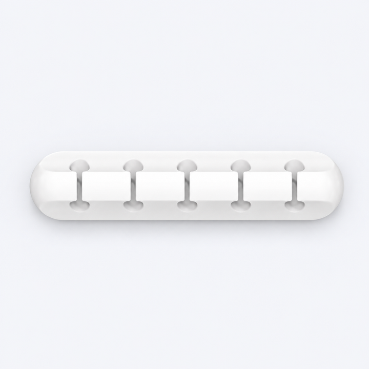 Dailyandmore — white five-slot silicone cable organizer